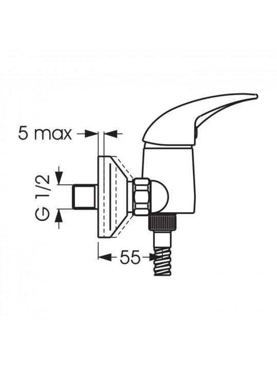 Shower-tap IDEAL STANDARD ORION SHR MXR EXPSD CHROME & KIT (BA003AA)