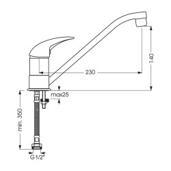 Shower-tap IDEAL STANDARD ORION SNK MXR R-MTD CHROME (BA006AA)
