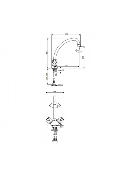 Душ-кран IDEAL STANDARD ISKAR SNK MXR RMTD CHR TUB/SPT.J200 G1/2 (BA168AA)