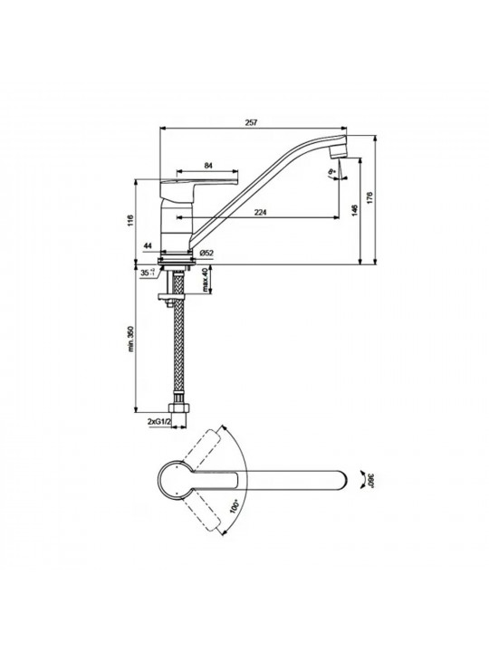 Ցնցուղ-ծորակ IDEAL STANDARD VIDIMAUNO SNK MXR R-MTD CHR T.SLDR/SPT (BA241AA)