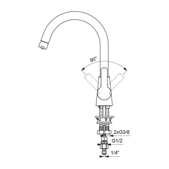 Душ-кран IDEAL STANDARD VIDIMAUNO SNK MXR RMTD CHR & VALVE/FILTER (BA356AA)