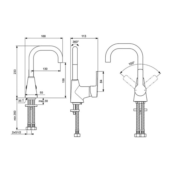 Душ-кран IDEAL STANDARD VIDIMAUNO SNK MXR RMTD CHR & VALVE/FILTER (BA356AA)