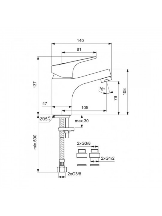 Shower-tap IDEAL STANDARD VIDIMA NEXT BSN MXR RMTD CHROME (BA366AA)