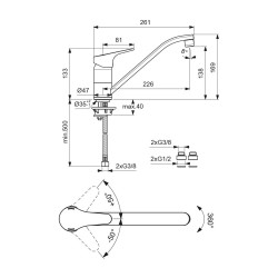 Душ-кран IDEAL STANDARD VIDIMA NEXT SNK MXR RMTD TUB.SPT/SLDR (BA375AA)