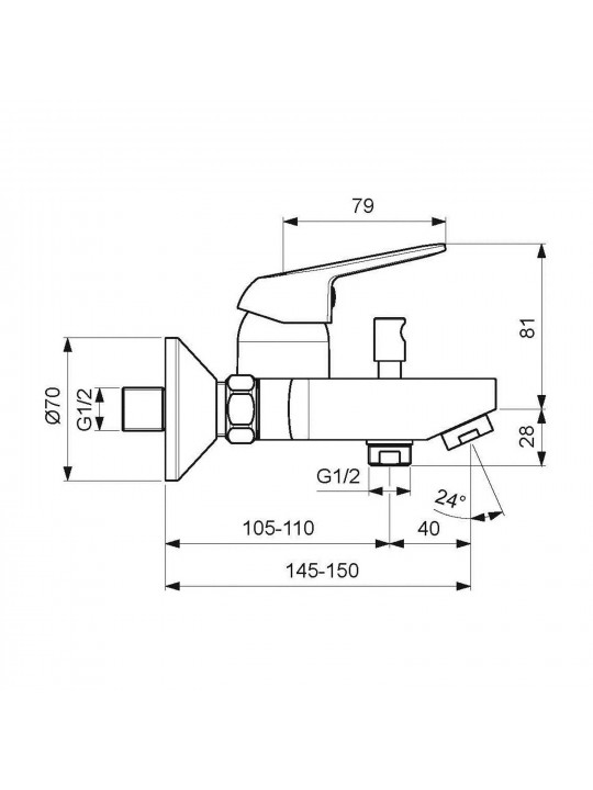 Shower-tap IDEAL STANDARD VIDIMAFINE BSH MXR EXPSD CHR & KIT (BA388AA)