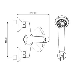 Душ-кран IDEAL STANDARD VIDIMAFINE BSH MXR EXPSD CHR & KIT (BA388AA)