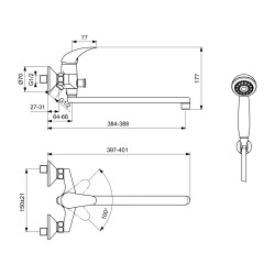 Душ-кран IDEAL STANDARD BSH/BSN MXR EXPSD CHROME &/ KIT (BA005AA)