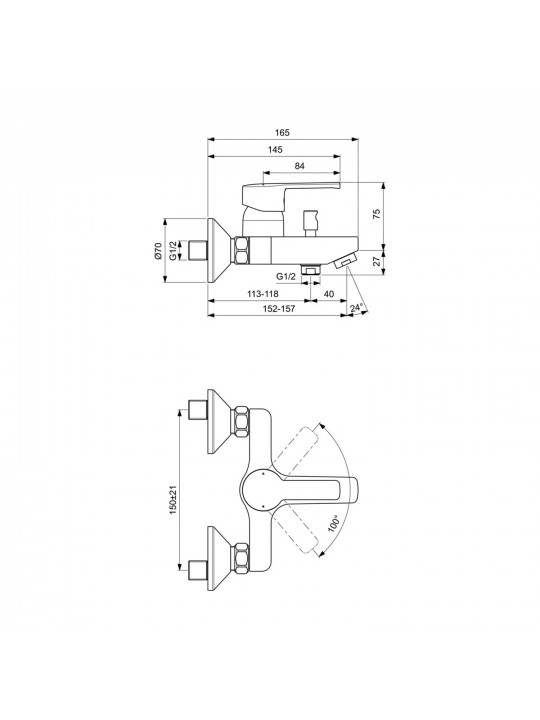 Ցնցուղ-ծորակ IDEAL STANDARD S CALISTA O ПРОМО КОМПЛЕКТ (B1435AA)