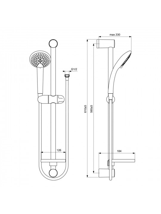Ցնցուղ-ծորակ IDEAL STANDARD S CALISTA O ПРОМО КОМПЛЕКТ (B1435AA)