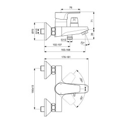 Душ-кран IDEAL STANDARD CERAFINE D BSH MXR EXPSD CHR/CDR (BC494AA)