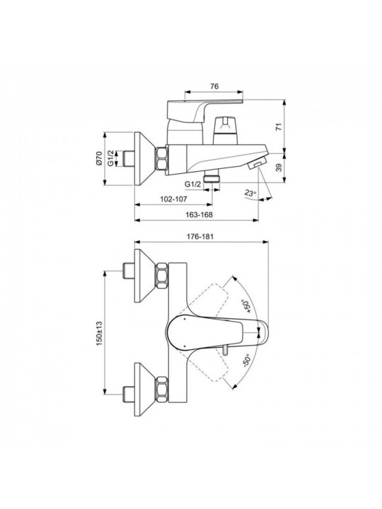 Ցնցուղ-ծորակ IDEAL STANDARD S CERAFINE D BSH MXR EXPSD CHR & CDR (BC494AA)