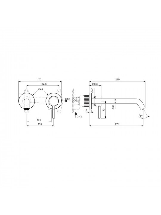 Душ-кран IDEAL STANDARD S CERALINE NUOVO СМЕСИТЕЛЬ (BD848AA)