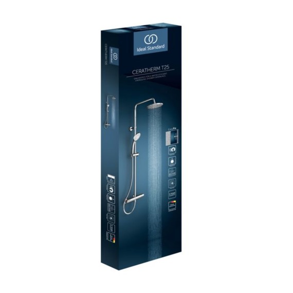 Ցնցուղ-ծորակ IDEAL STANDARD CERATHERM T25 SHR SYS D200/ CHR (A7208AA)