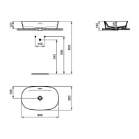 Раковина для ванной комнаты IDEAL STANDARD IPALYSS VSL BSN 60X38 WHITE OVAL OF (E139701)