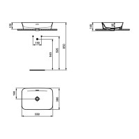 Раковина для ванной комнаты IDEAL STANDARD IPALYSS VSL BSN 55X38 POME RECT OF (E2078V6)