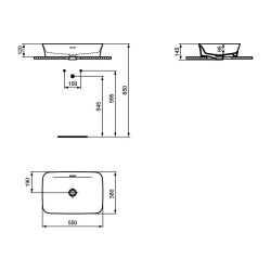 Раковина для ванной комнаты IDEAL STANDARD IPALYSS VSL BSN 55X38 POME RECT OF (E2078V6)