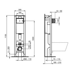 Toilet-bidet IDEAL STANDARD ECO WC FRAME NO FLUSHPLATE (E233267)