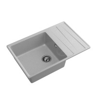 Kitchen sink GRANFEST LEVEL 760L 1-чаша+крыло 760*500 мм серый 