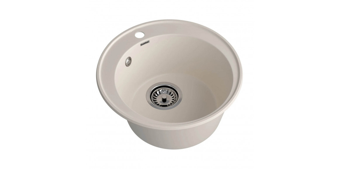 Kitchen sink GRANFEST QUARZ 08 1-чаша D-480 мм белый 