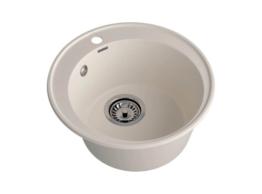 Kitchen sink GRANFEST QUARZ 08 1-чаша D-480 мм белый 