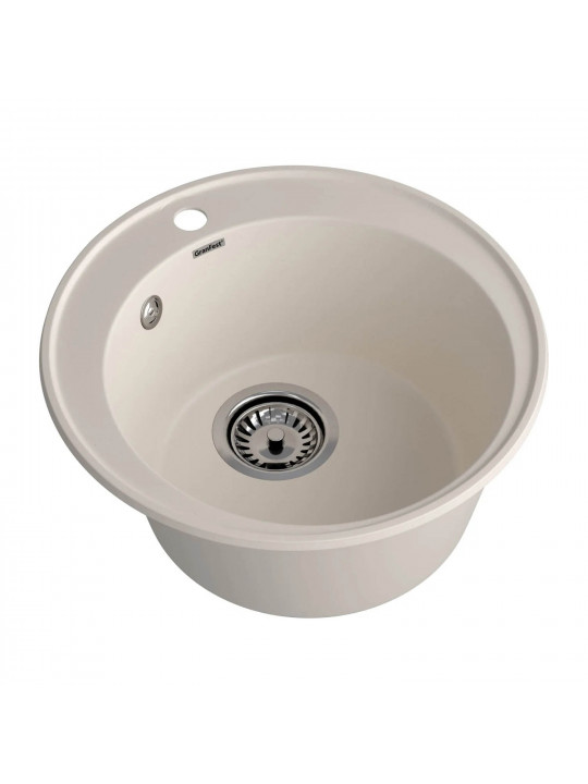 Kitchen sink GRANFEST QUARZ 08 1-чаша D-480 мм белый 