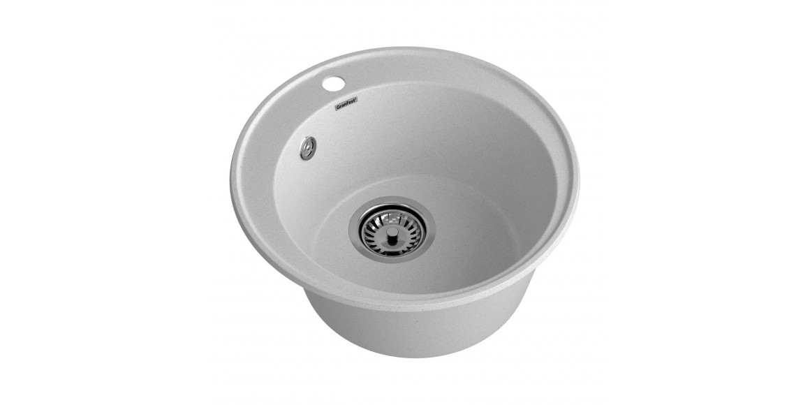 Kitchen sink GRANFEST QUARZ 08 1-чаша D-480 мм серый 