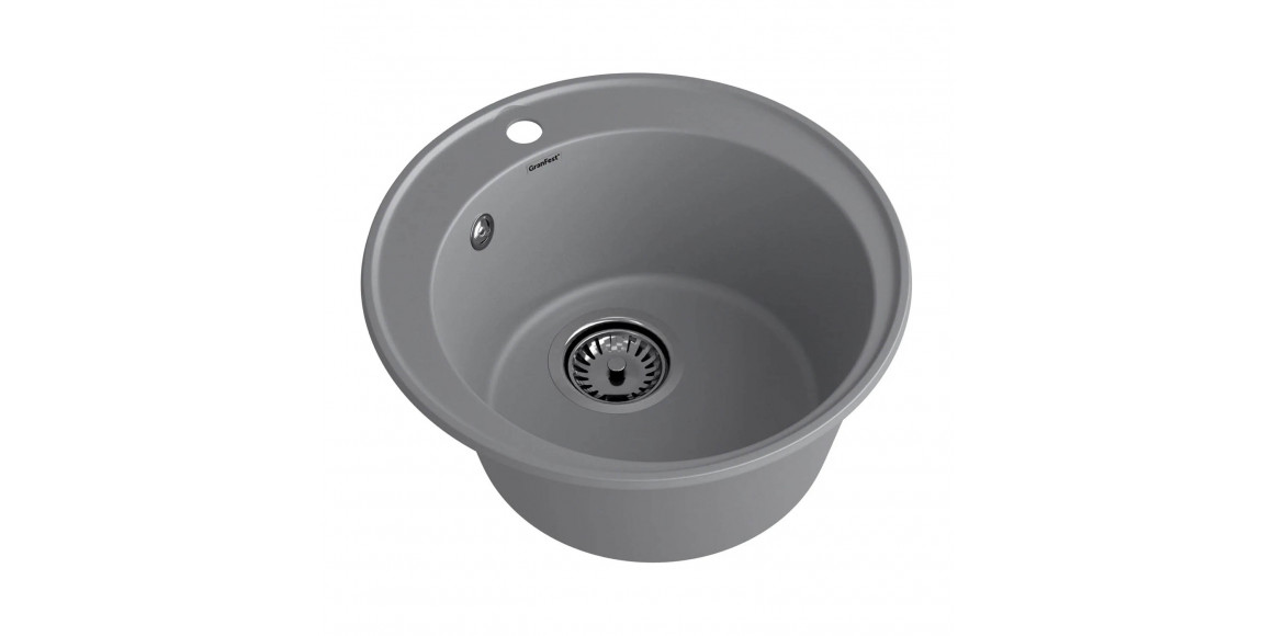 Kitchen sink GRANFEST QUARZ 08 1-чаша D-480 мм темно-серый 