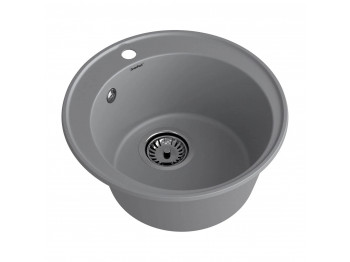 Kitchen sink GRANFEST QUARZ 08 1-чаша D-480 мм темно-серый 