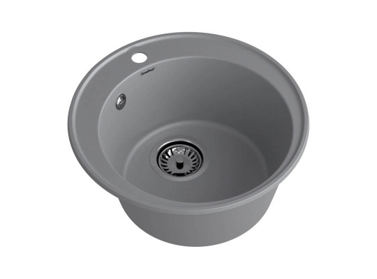 Kitchen sink GRANFEST QUARZ 08 1-чаша D-480 мм темно-серый 