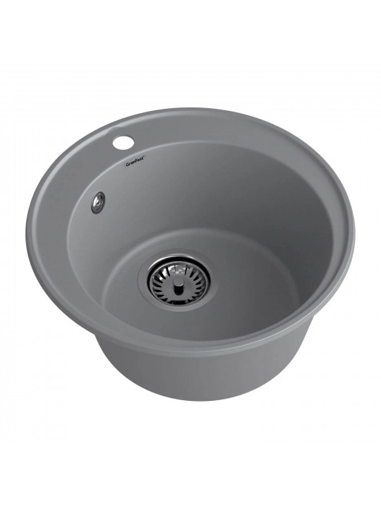 Kitchen sink GRANFEST QUARZ 08 1-чаша D-480 мм темно-серый 