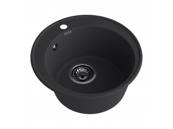 Kitchen sink GRANFEST QUARZ 08 1-чаша D-480 мм черный 