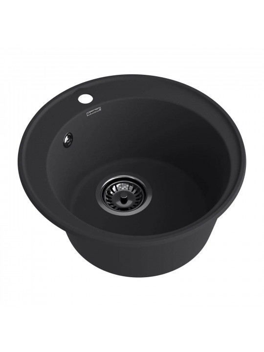 Kitchen sink GRANFEST QUARZ 08 1-чаша D-480 мм черный 