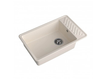 Kitchen sink GRANFEST QUARZ 51 1-чаша+крыло 760*480 мм белый 