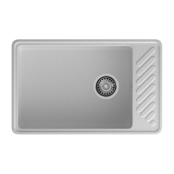 Kitchen sink GRANFEST QUARZ 51 1-чаша+крыло 760*480 мм серый 