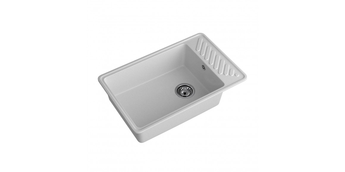 Kitchen sink GRANFEST QUARZ 51 1-чаша+крыло 760*480 мм серый 