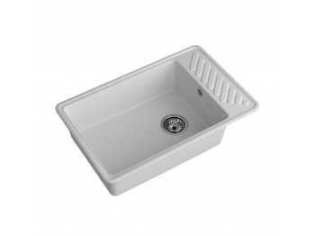 Kitchen sink GRANFEST QUARZ 51 1-чаша+крыло 760*480 мм серый 