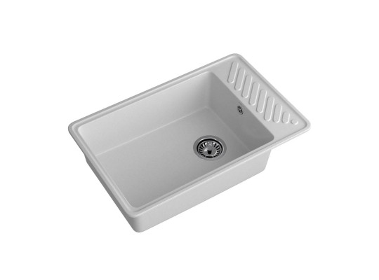 Kitchen sink GRANFEST QUARZ 51 1-чаша+крыло 760*480 мм серый 