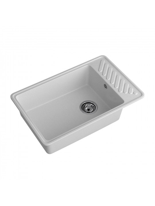 Kitchen sink GRANFEST QUARZ 51 1-чаша+крыло 760*480 мм серый 