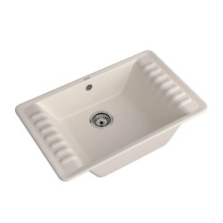 Kitchen sink GRANFEST QUARZ 71 1-чаша+крыло 760*480 мм белый 