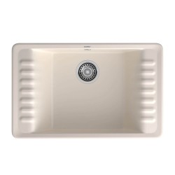 Kitchen sink GRANFEST QUARZ 71 1-чаша+крыло 760*480 мм белый 