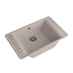 Kitchen sink GRANFEST QUARZ 71 1-чаша+крыло 760*480 мм песочный 