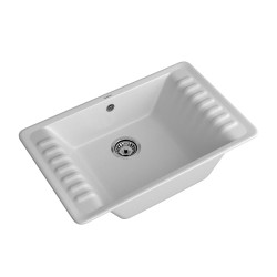 Kitchen sink GRANFEST QUARZ 71 1-чаша+крыло 760*480 мм серый 