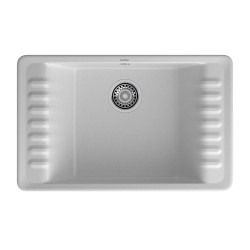 Kitchen sink GRANFEST QUARZ 71 1-чаша+крыло 760*480 мм серый 