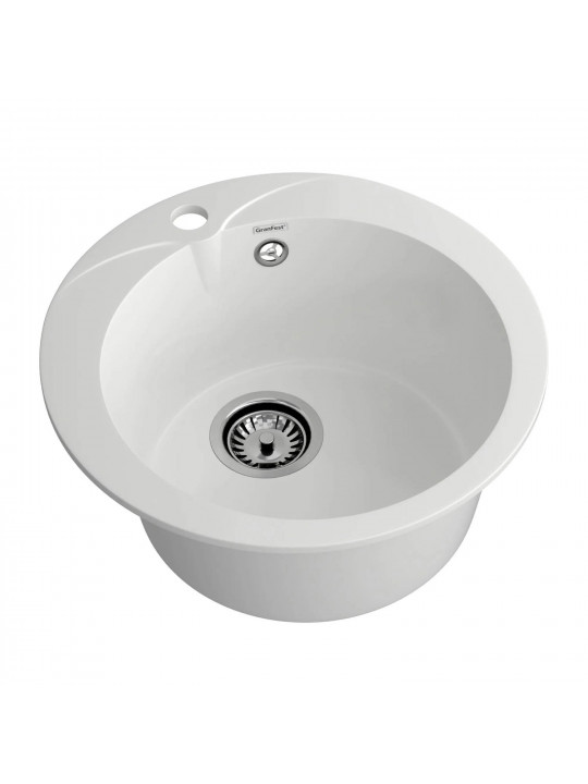 Kitchen sink GRANFEST RONDO 480 1-чаша D-475 мм иней 