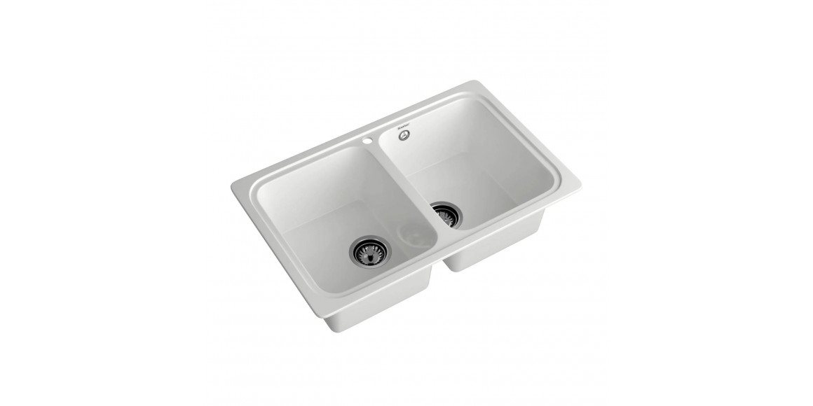 Kitchen sink GRANFEST STANDART 780K 2-чаши 780*510 мм иней 