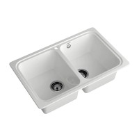 Kitchen sink GRANFEST STANDART 780K 2-чаши 780*510 мм иней 
