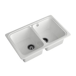 Kitchen sink GRANFEST STANDART 780K 2-чаши 780*510 мм иней 