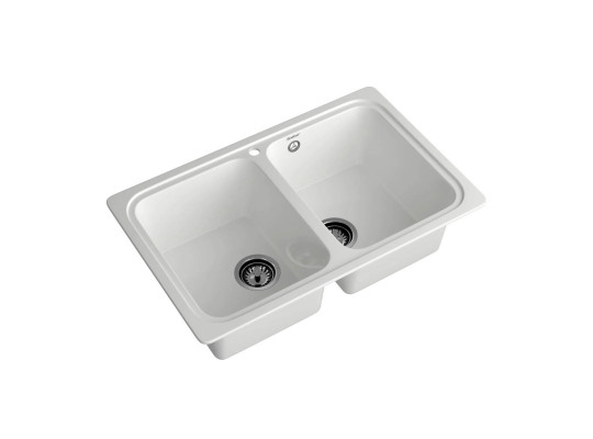 Kitchen sink GRANFEST STANDART 780K 2-чаши 780*510 мм иней 