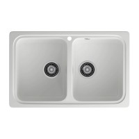 Kitchen sink GRANFEST STANDART 780K 2-чаши 780*510 мм иней 