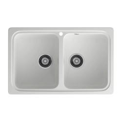 Kitchen sink GRANFEST STANDART 780K 2-чаши 780*510 мм иней 